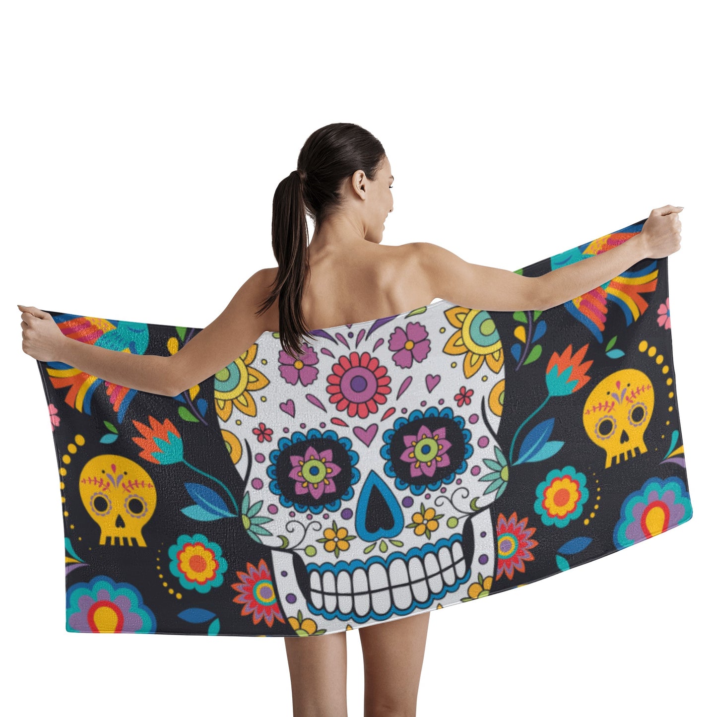 Sugar skull Mexican skull Bath Towel