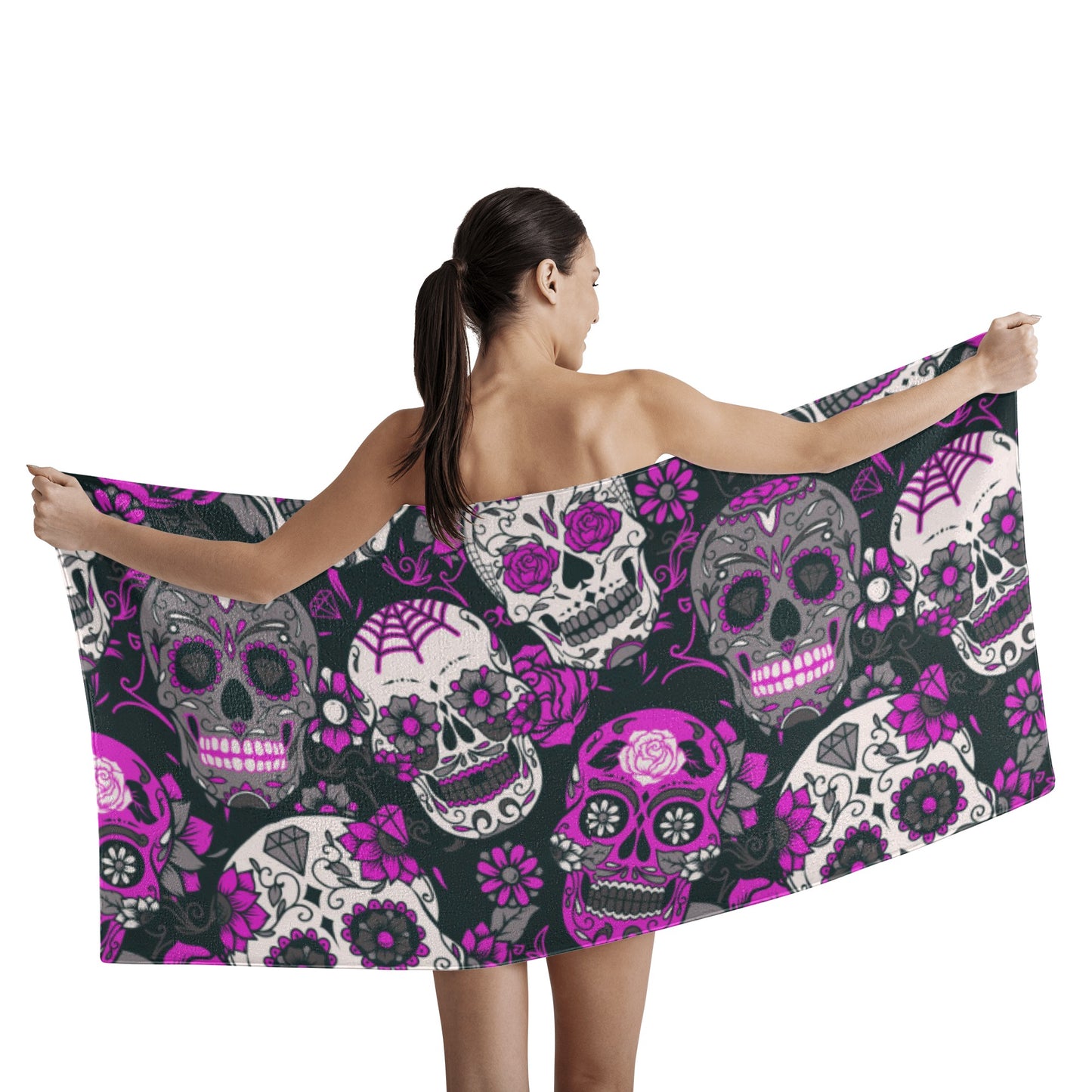 Sugar skull candy Bath Towel