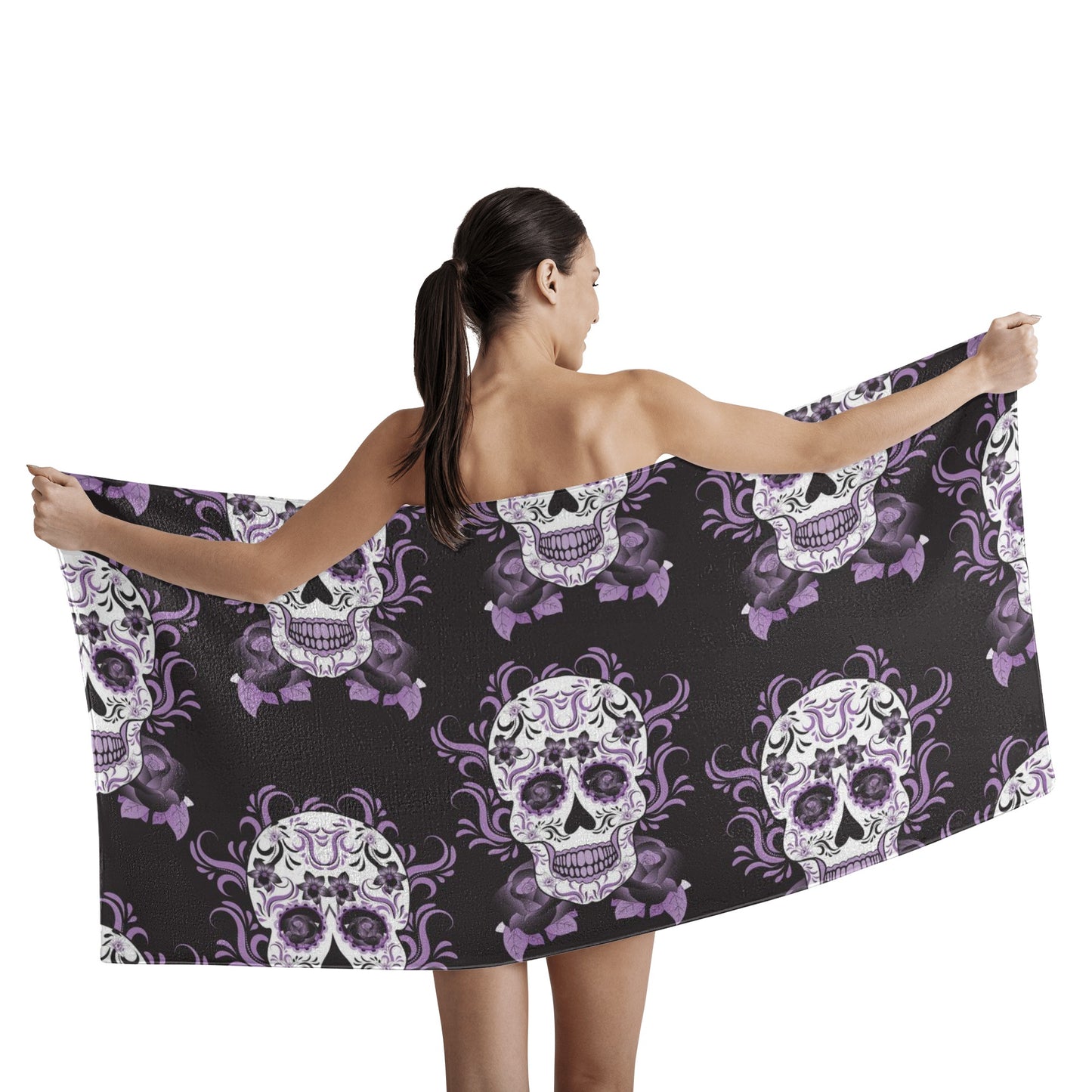 Sugar skull skeleton day of the dead Bath Towel