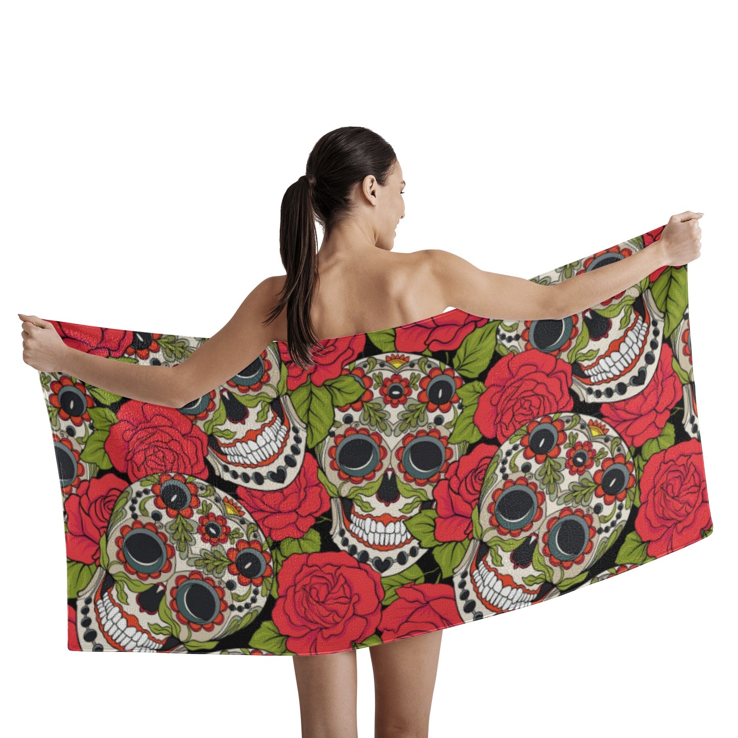 Calaveras sugar skull Bath Towel