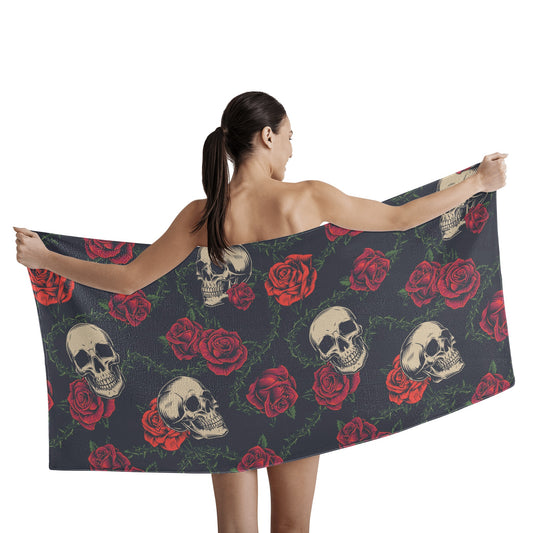 Halloween sugar skull Bath Towel