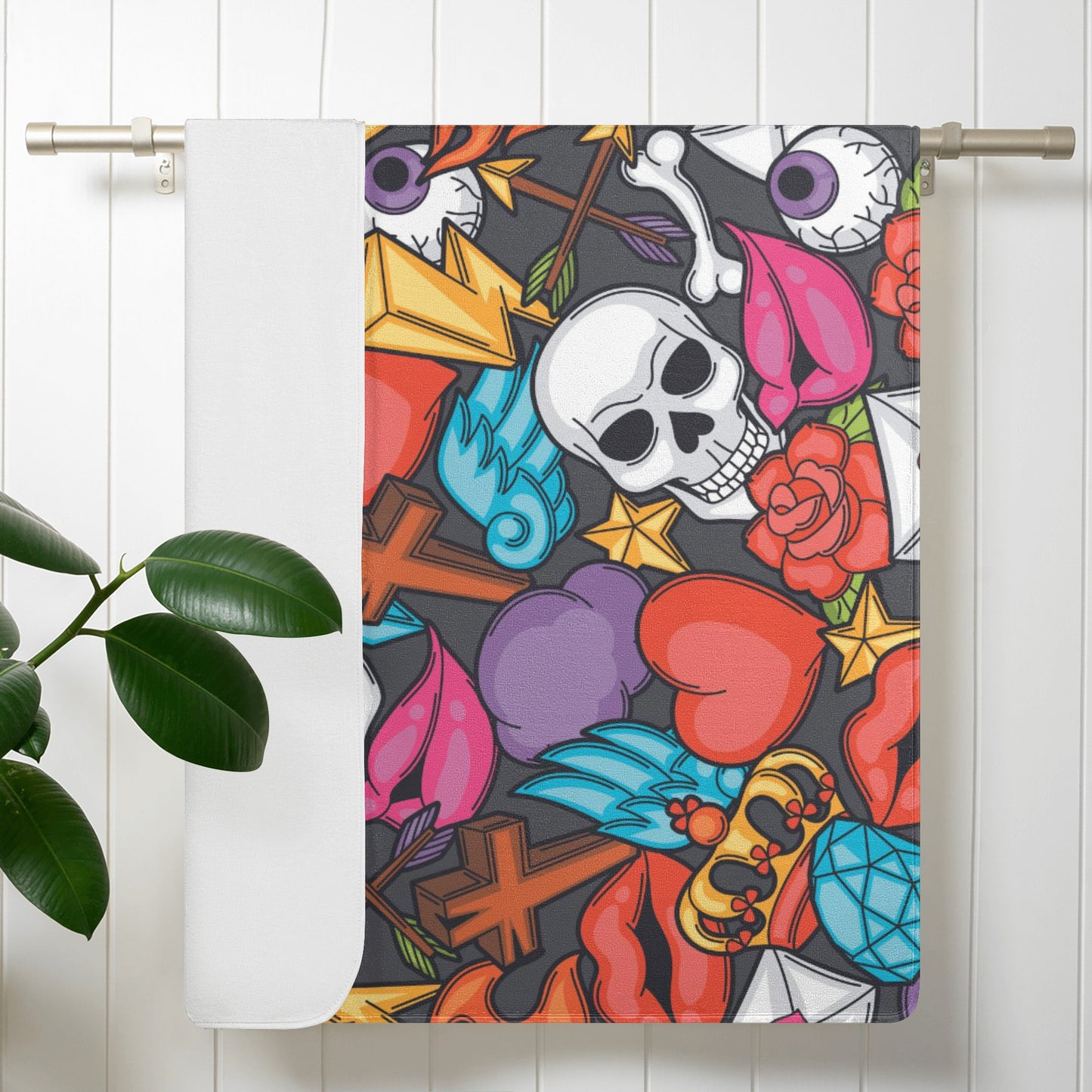 Dia de los muertos skull Bath Towel