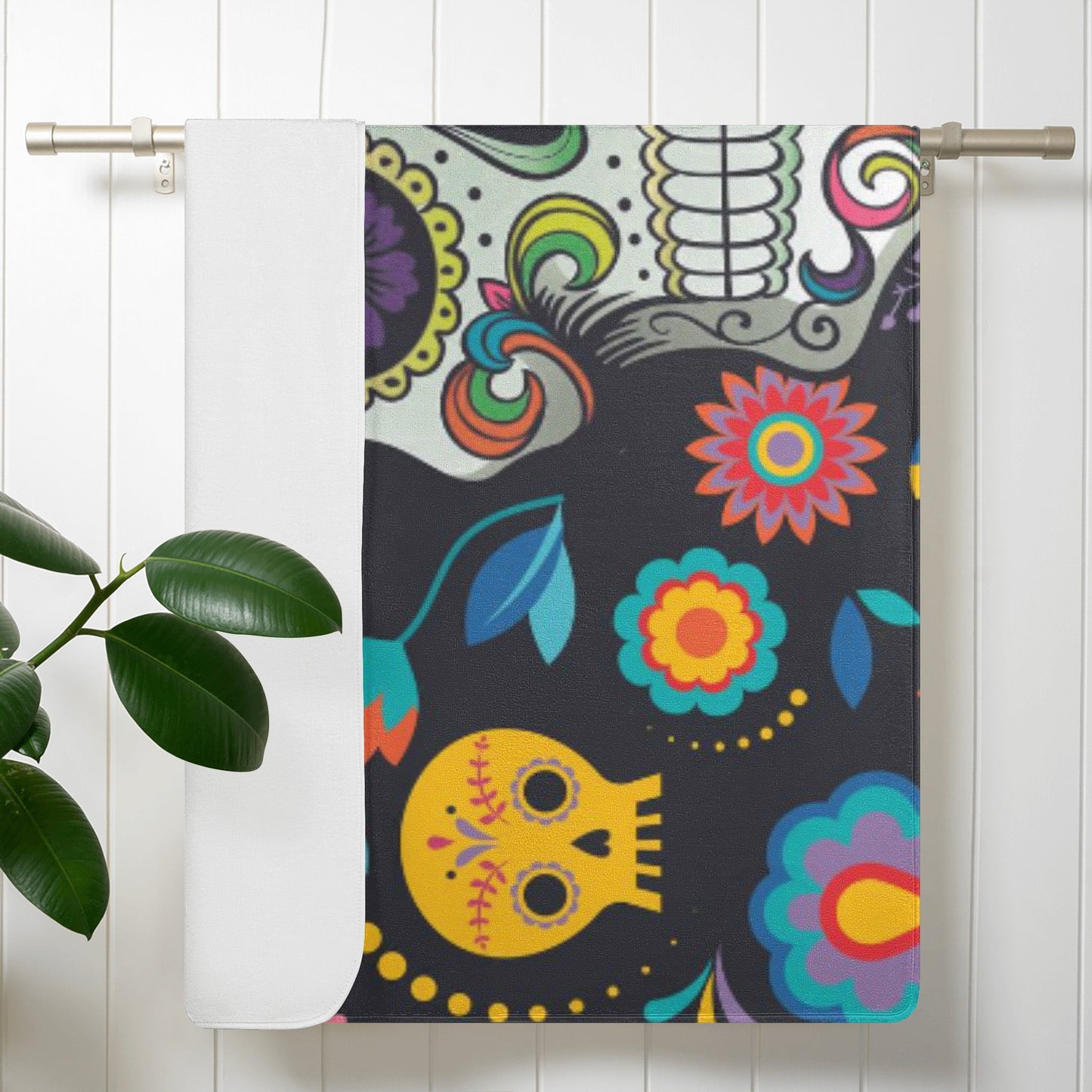 Sugar skull halloween Bath Towel