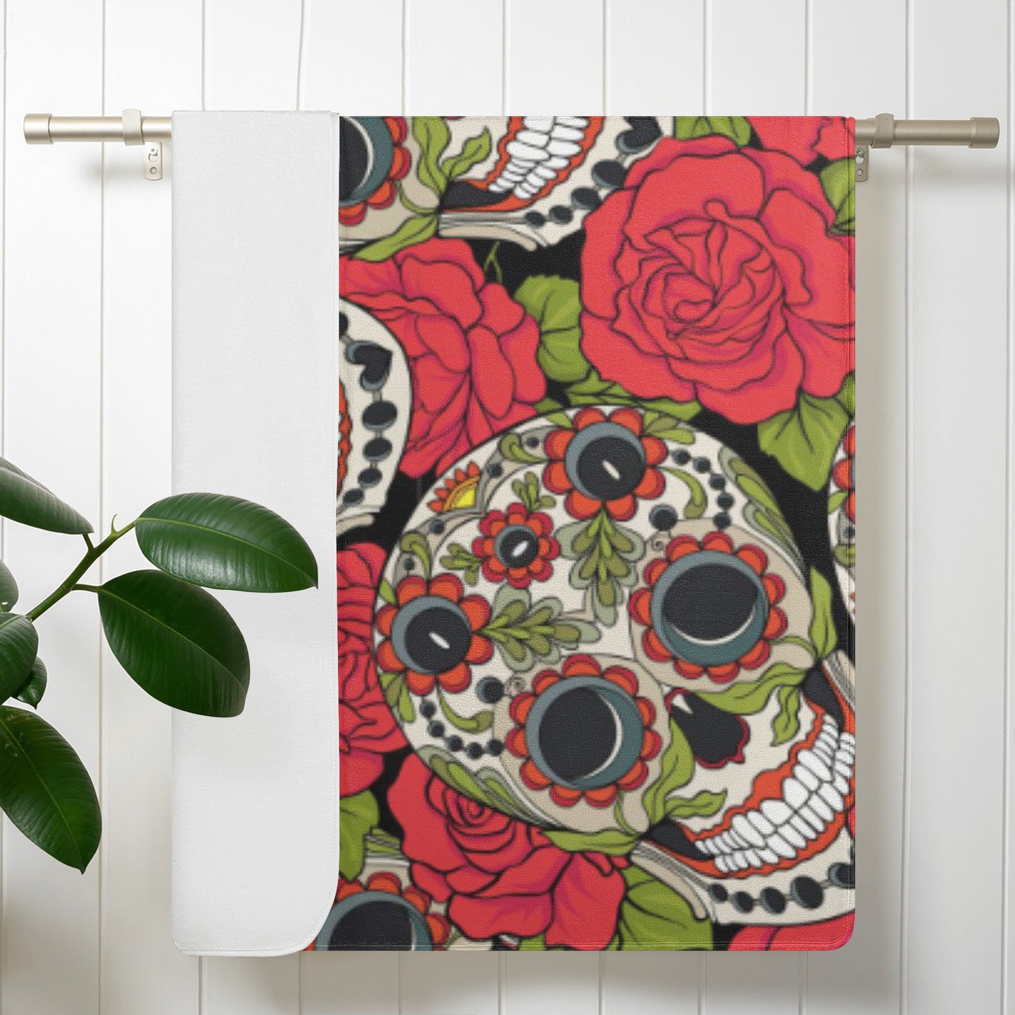 Calaveras sugar skull Bath Towel