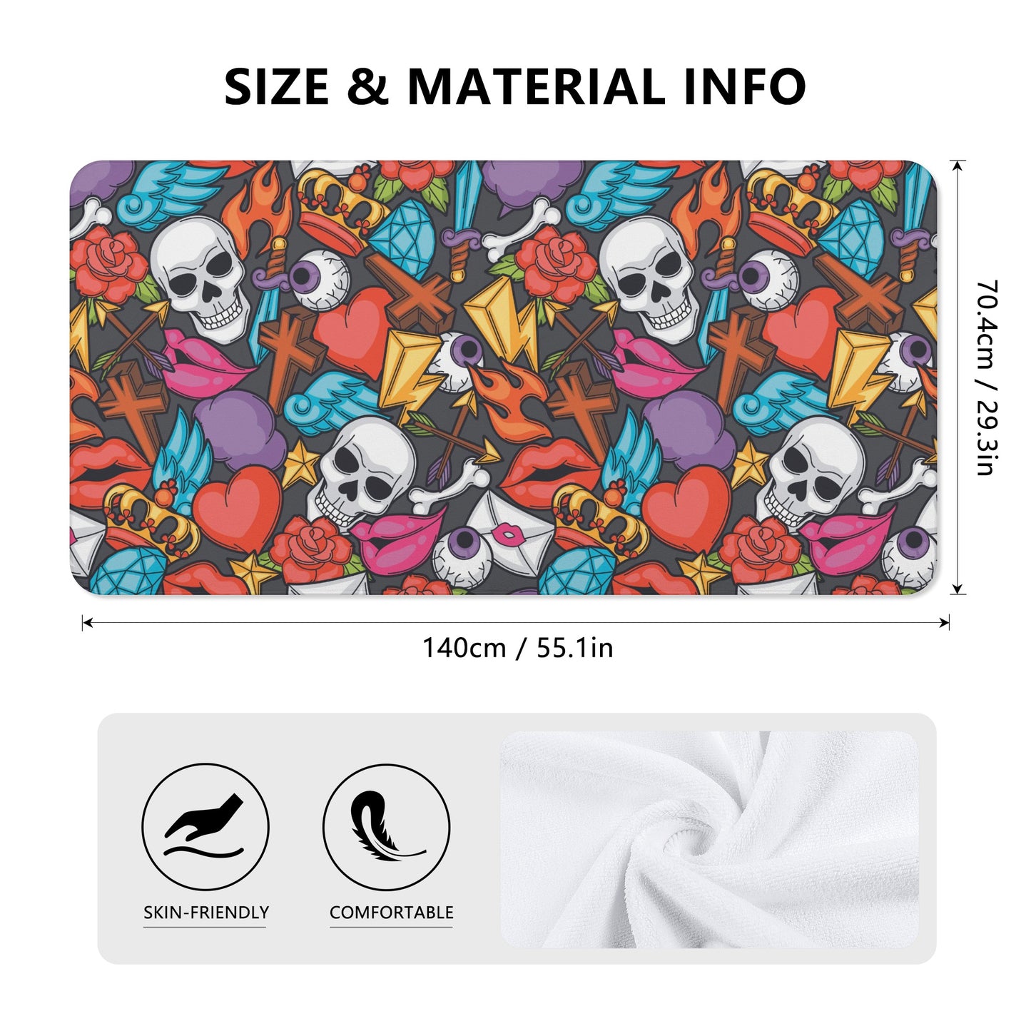 Dia de los muertos skull Bath Towel