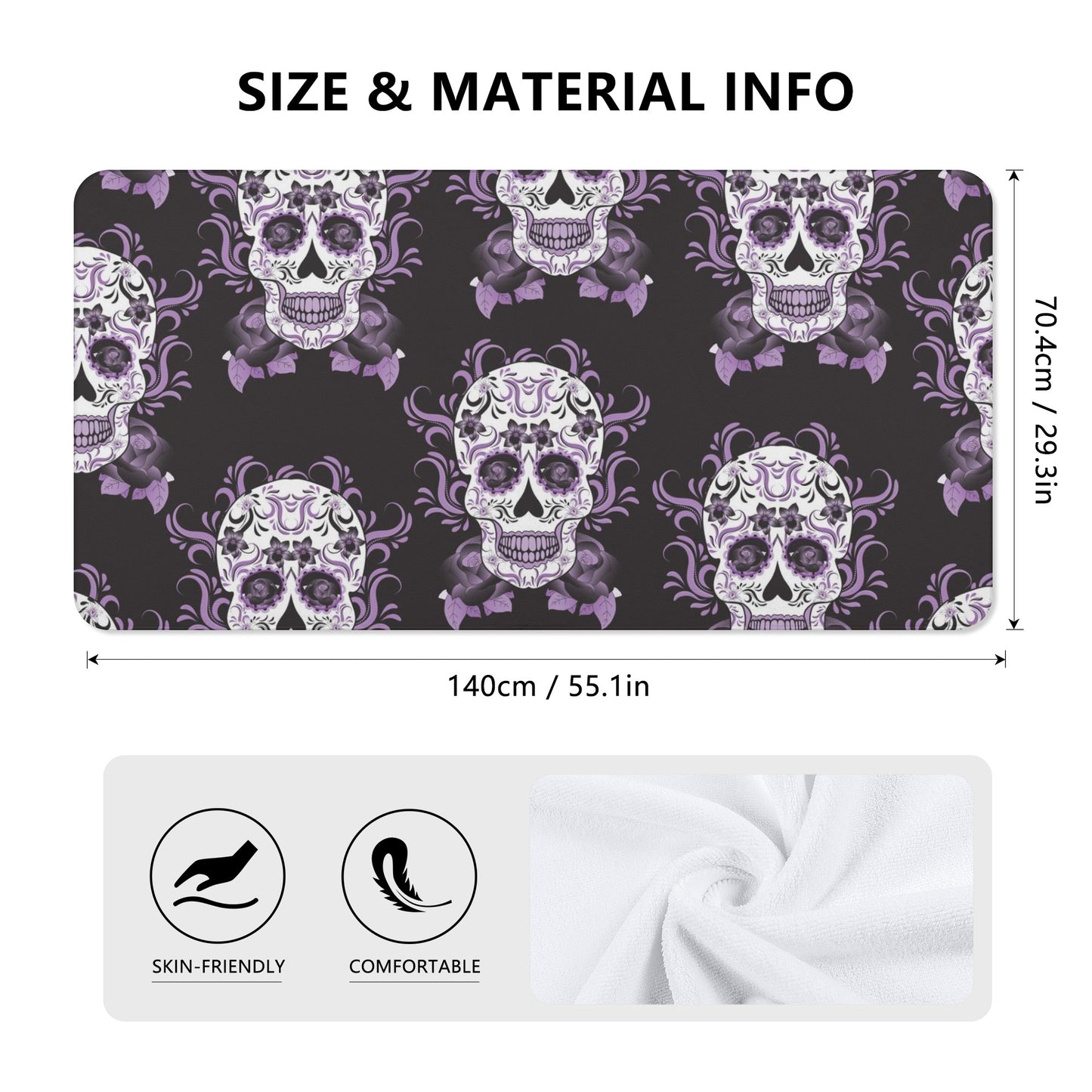 Sugar skull skeleton day of the dead Bath Towel