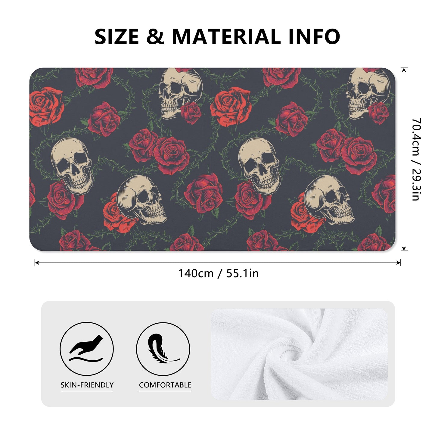 Halloween sugar skull Bath Towel