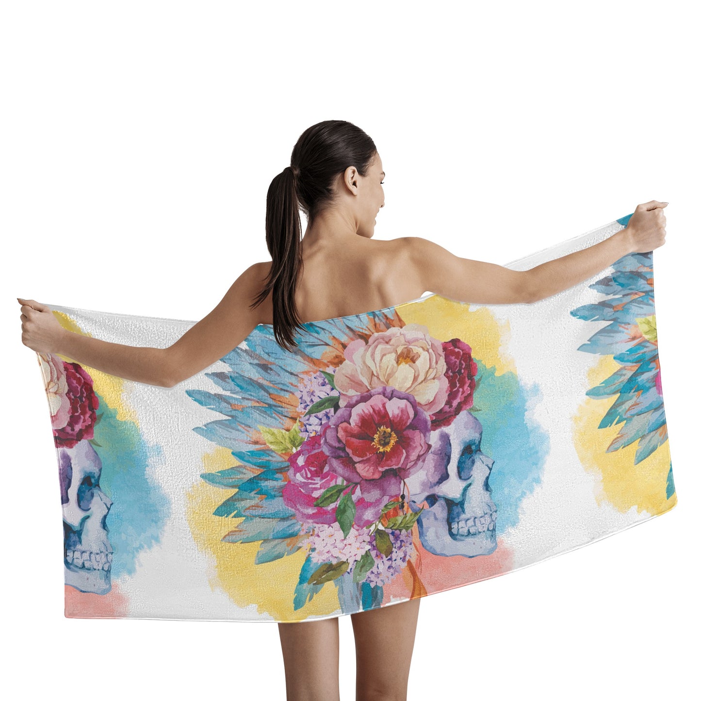 Dia de los muertos sugar skull Bath Towel