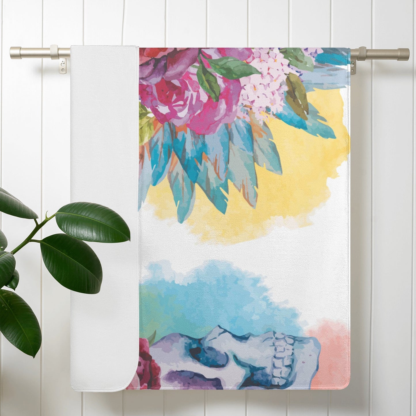 Dia de los muertos sugar skull Bath Towel