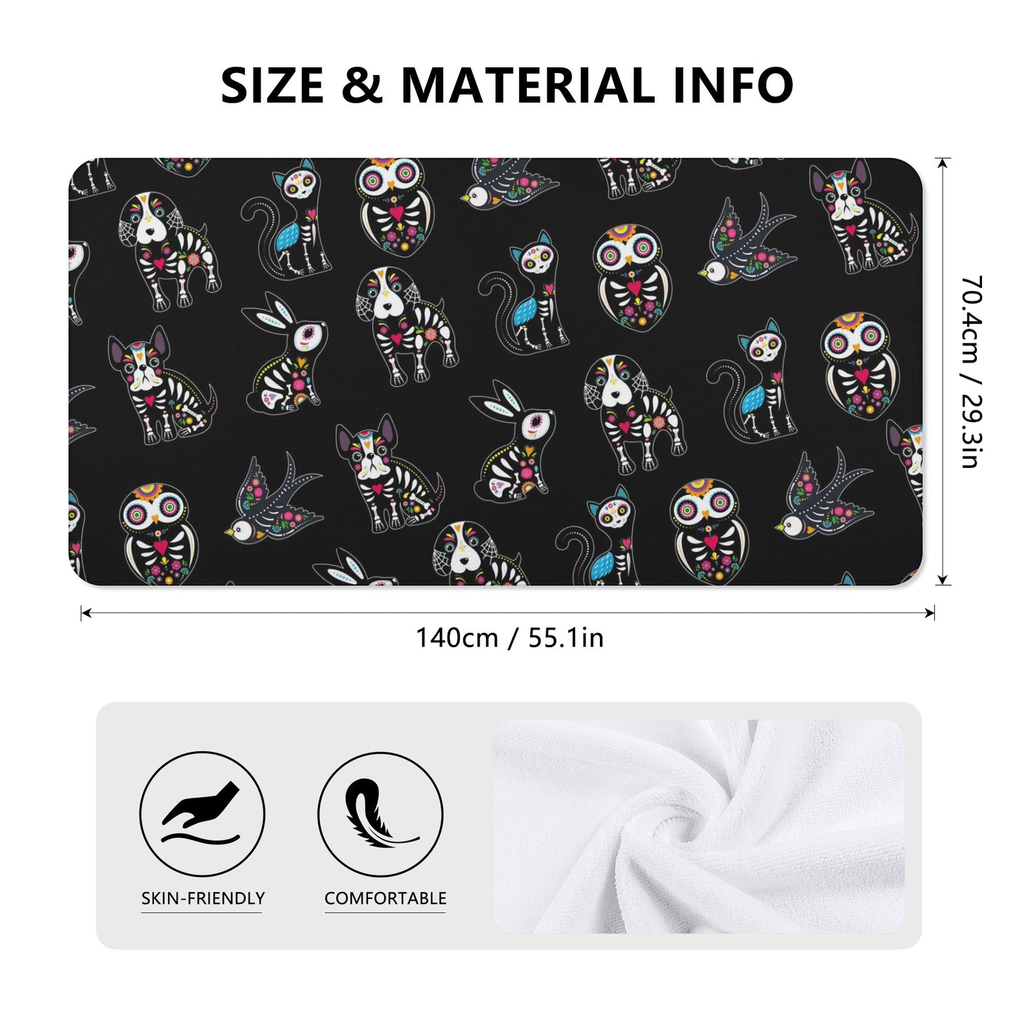 Halloween sugar skull Bath Towel