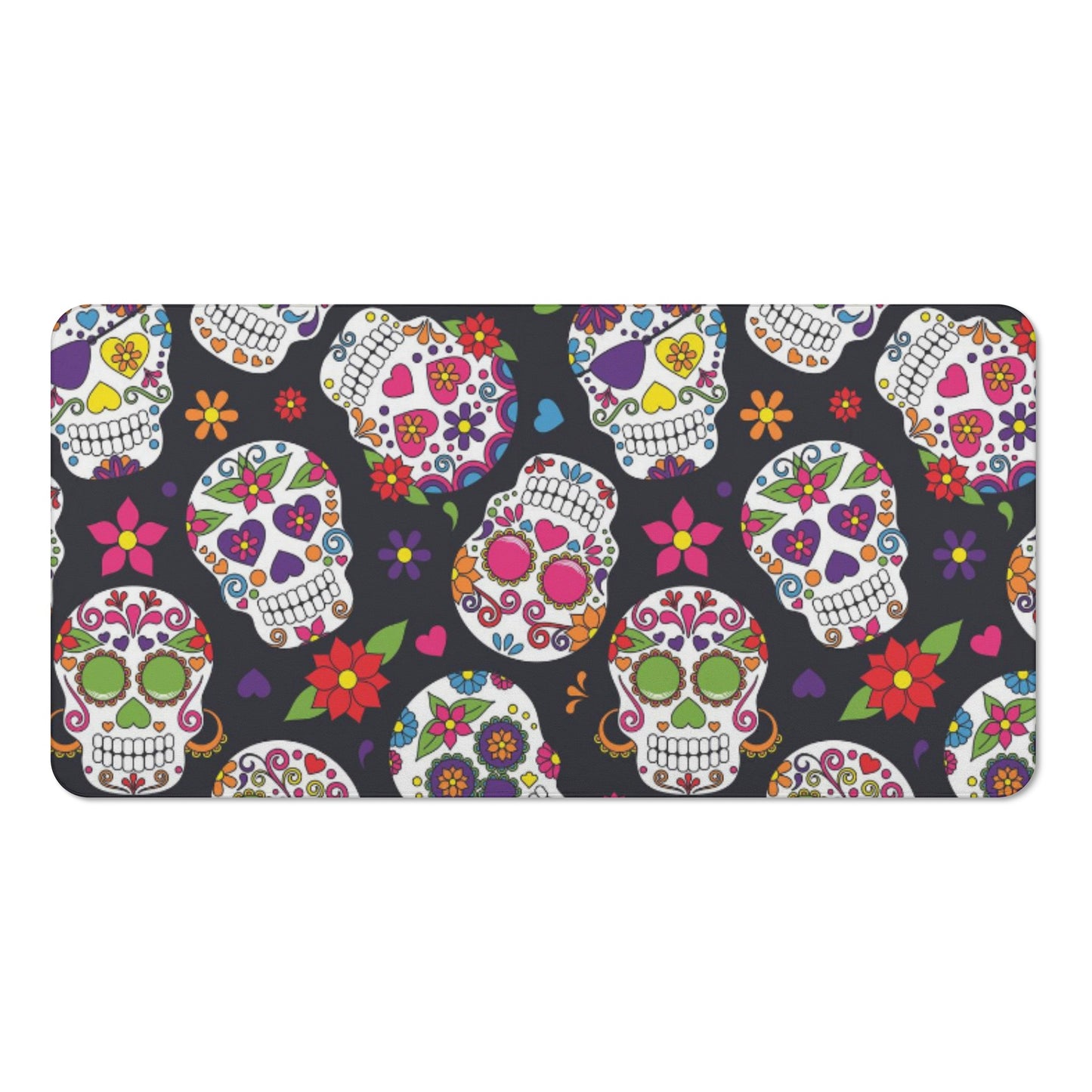 Sugar skull floral pattern Bath Towel