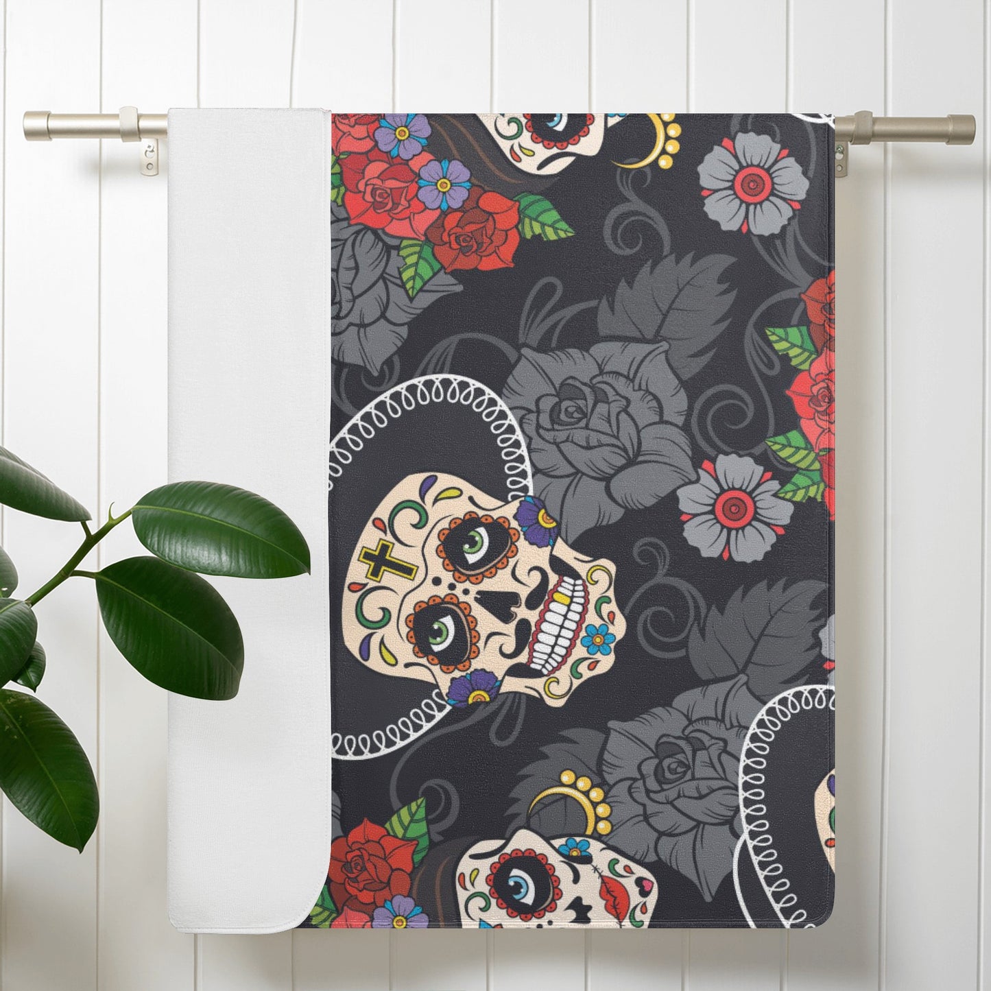 Mexican skull dia de los muertos skeleton Bath Towel