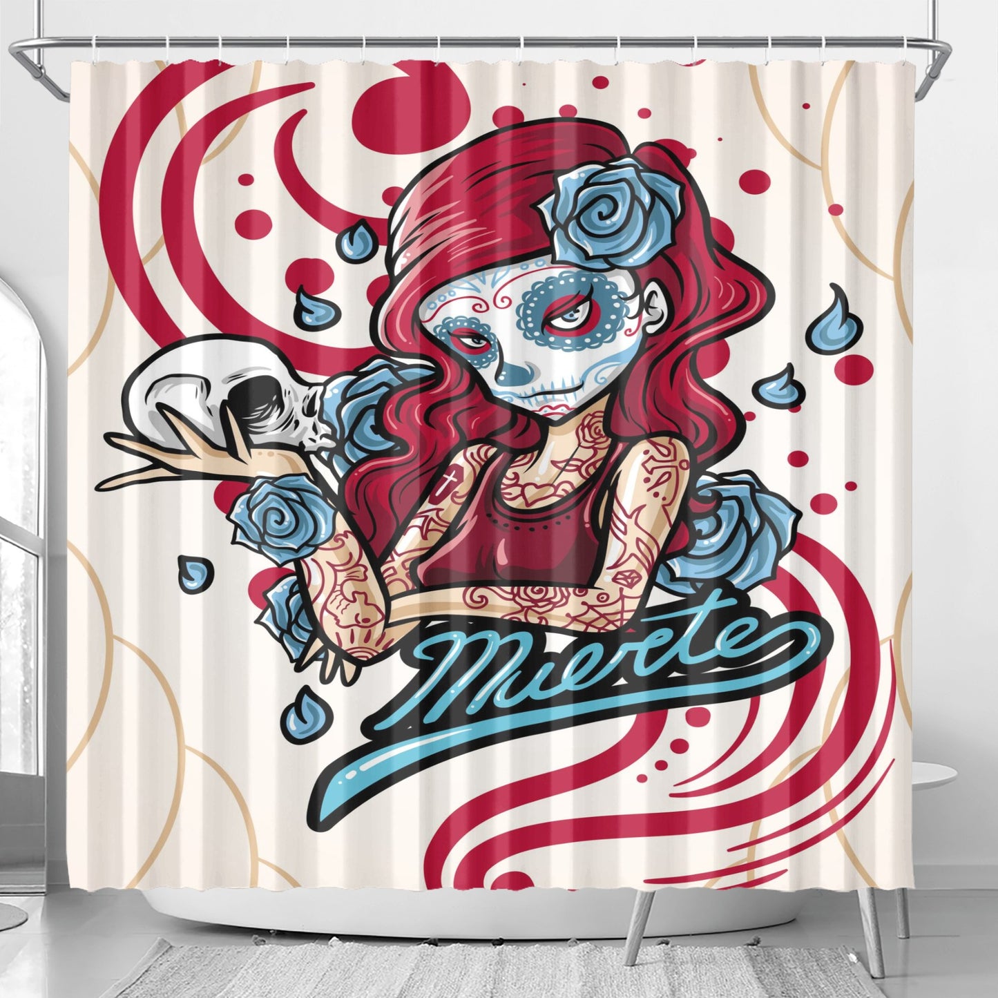 Dia de los muertos girl Shower Curtain