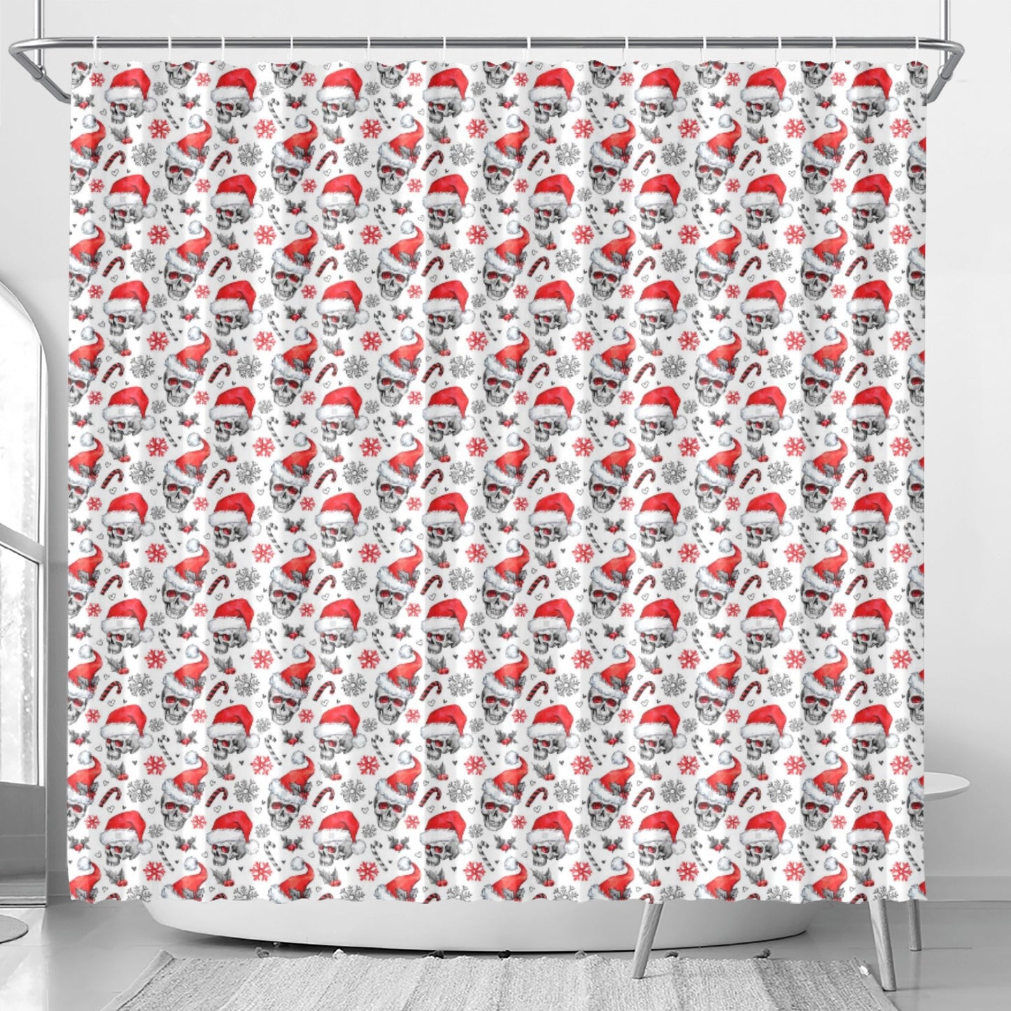 Santa claus skull Shower Curtain