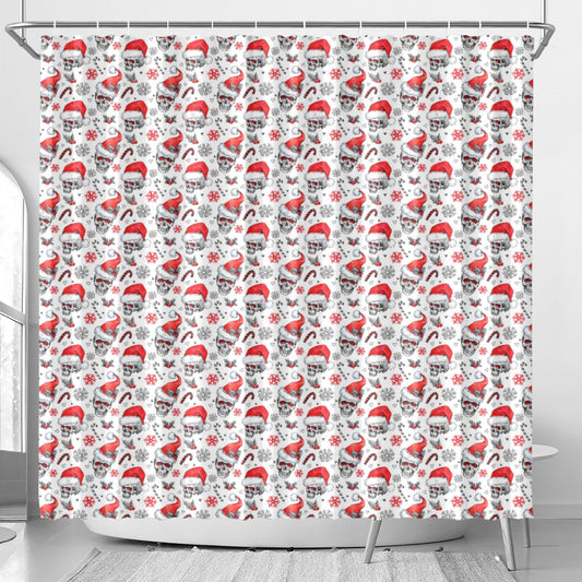 Santa claus skull Shower Curtain