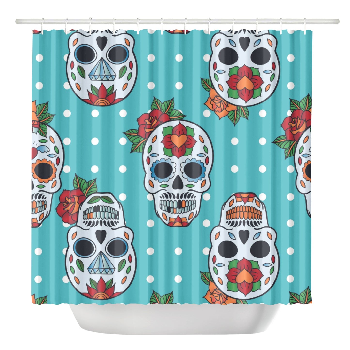 Sugar skull skeleton Halloween Shower Curtain