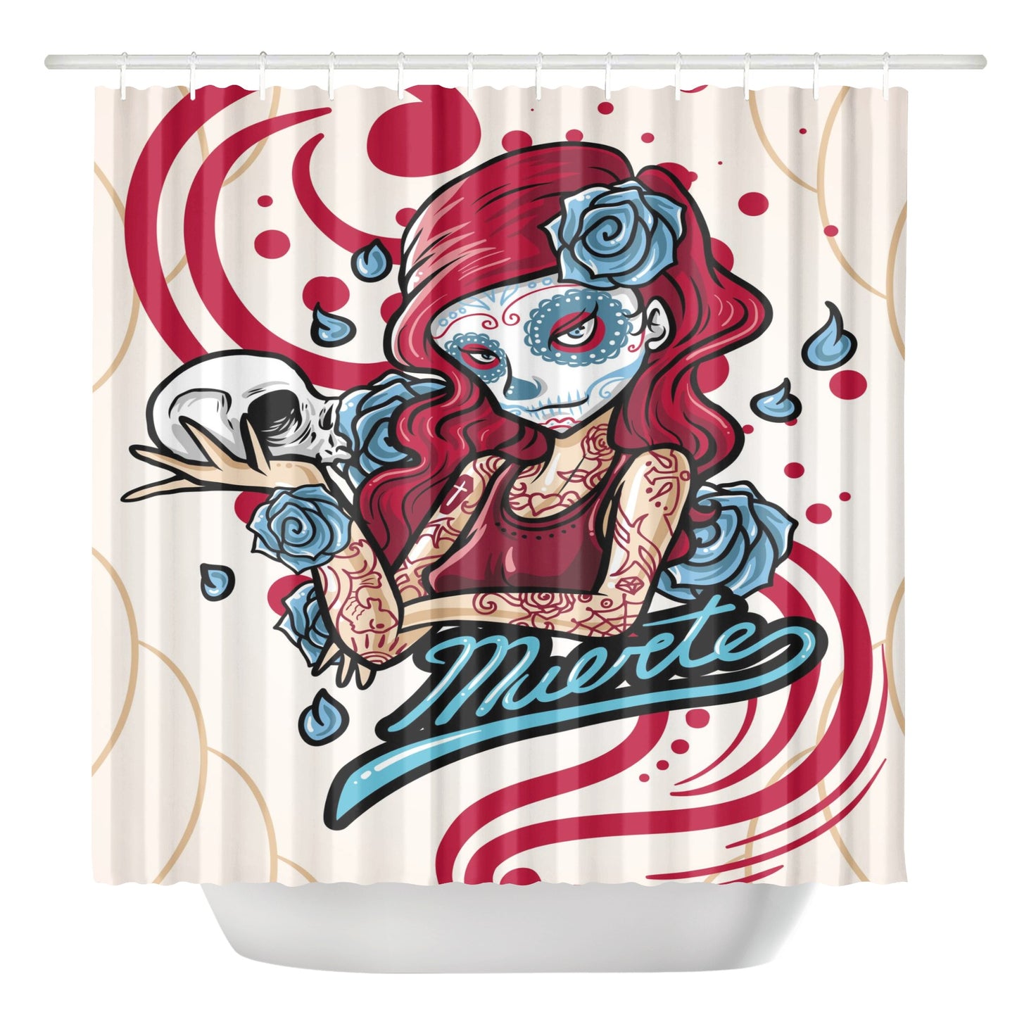 Dia de los muertos girl Shower Curtain