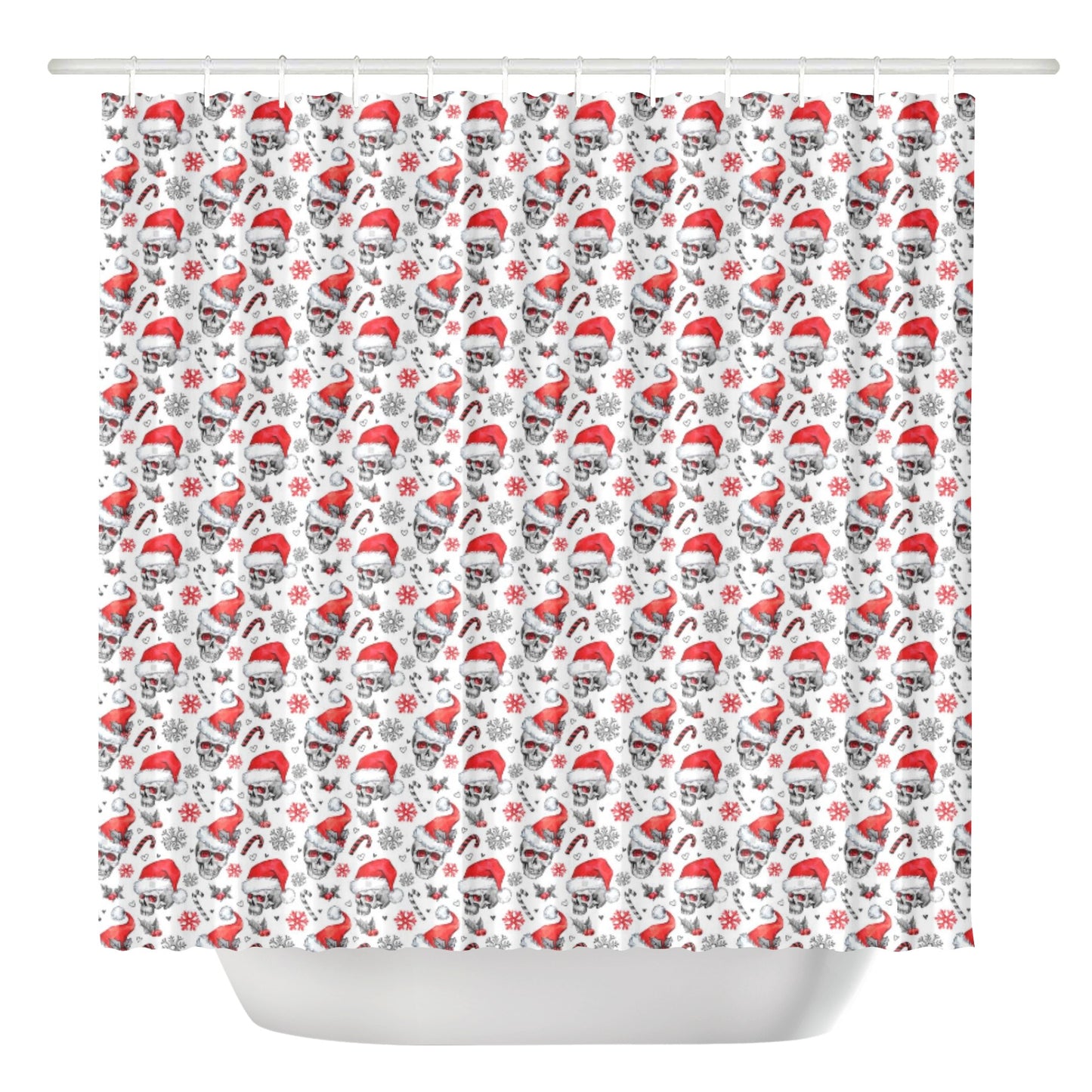 Santa claus skull Shower Curtain