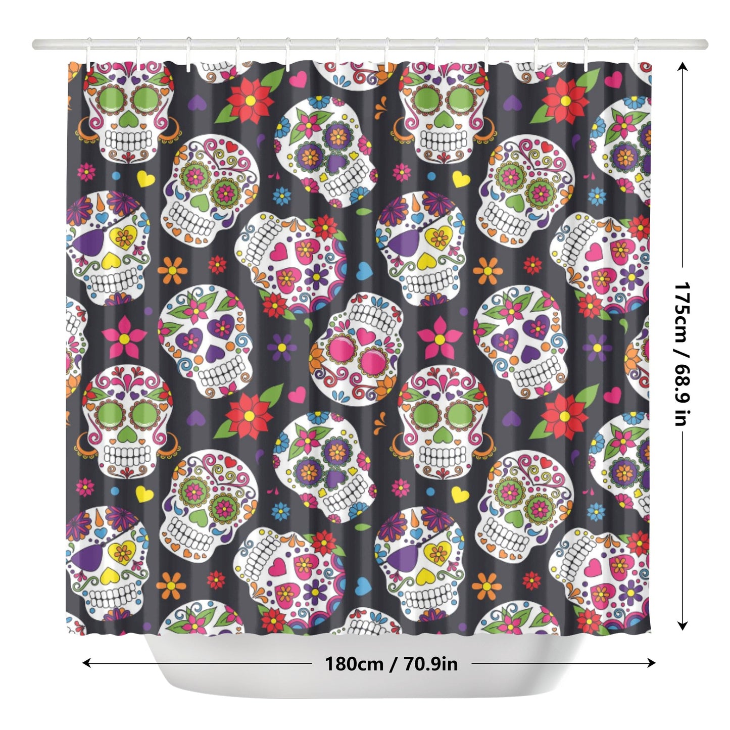 Day of the dead candy skull calaveras Shower Curtain