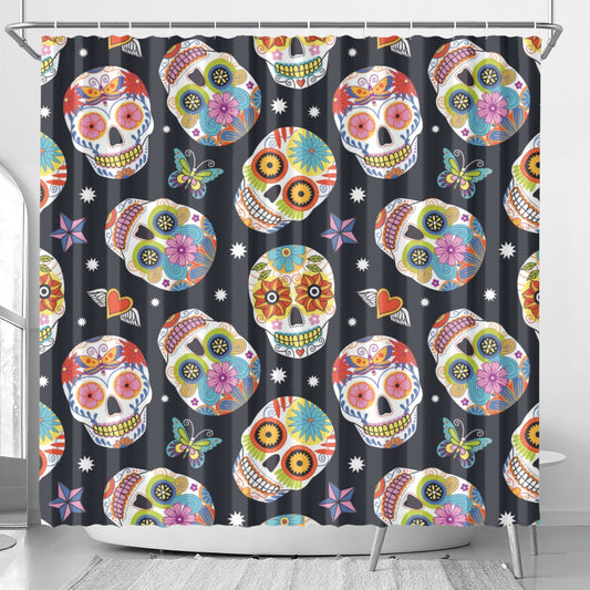 Dia de los muertos Mexican Calaveras Shower Curtain