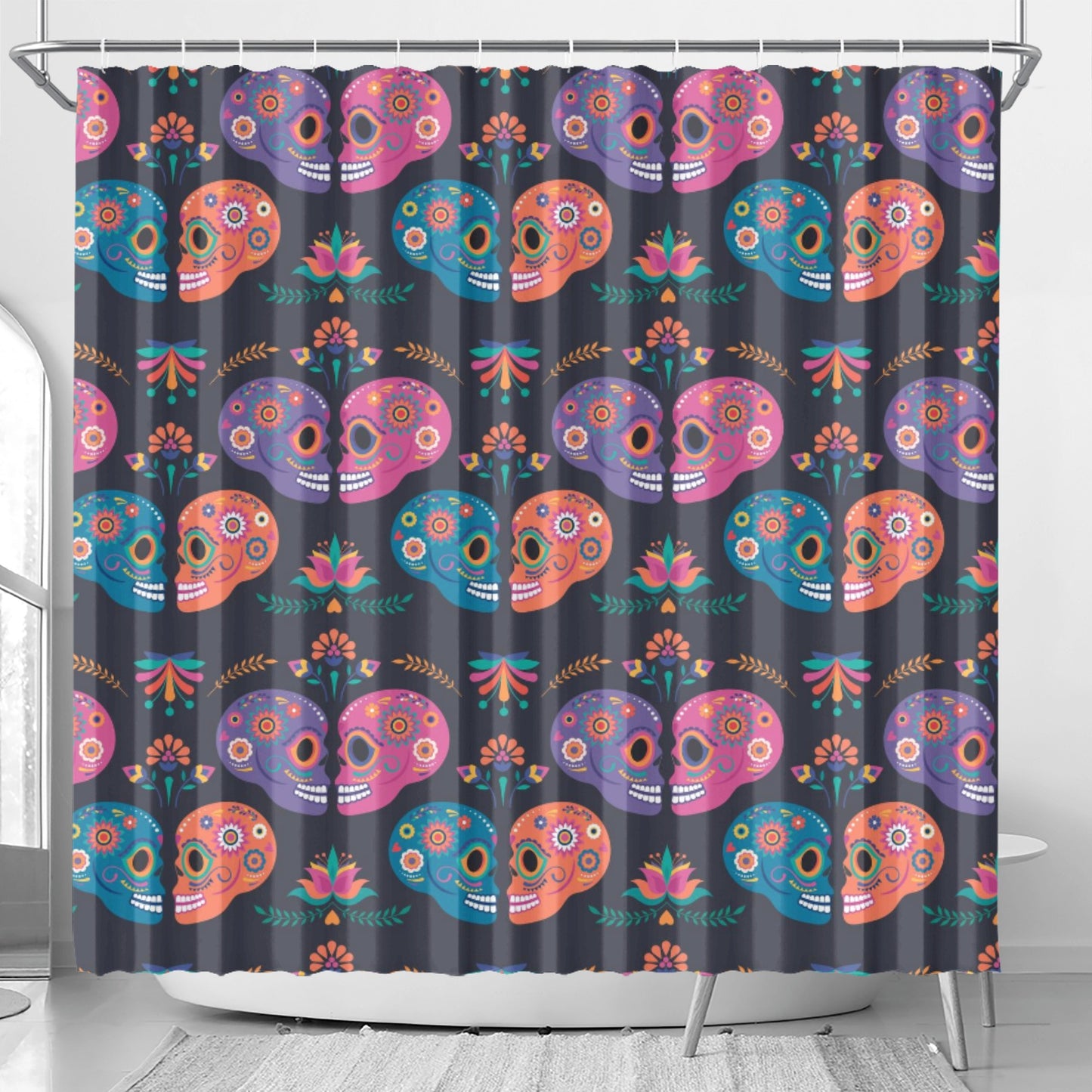 Susgar skull love Shower Curtain