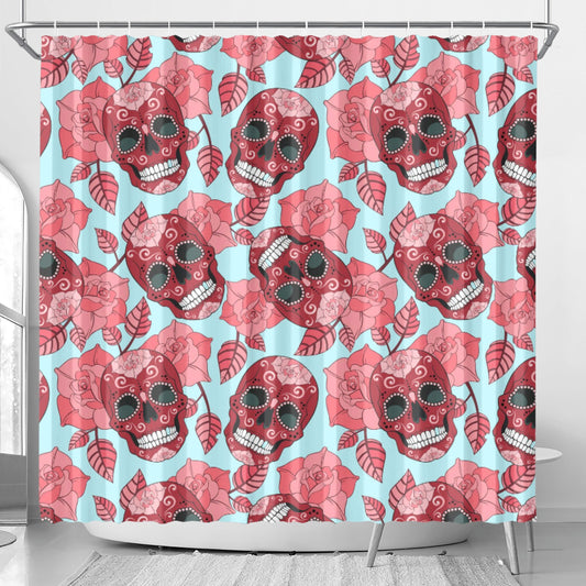 Day of the dead candy skull gothic Shower Curtain