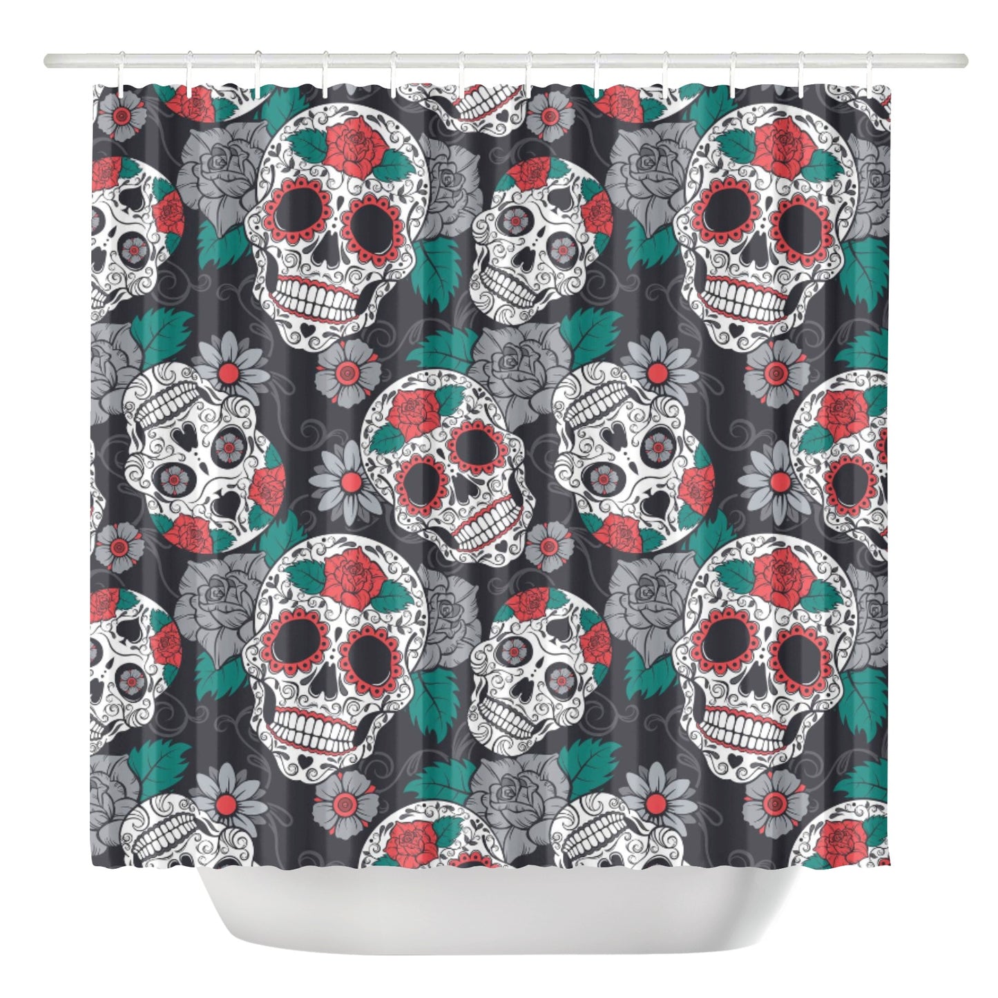 Halloween sugar skull Shower Curtain