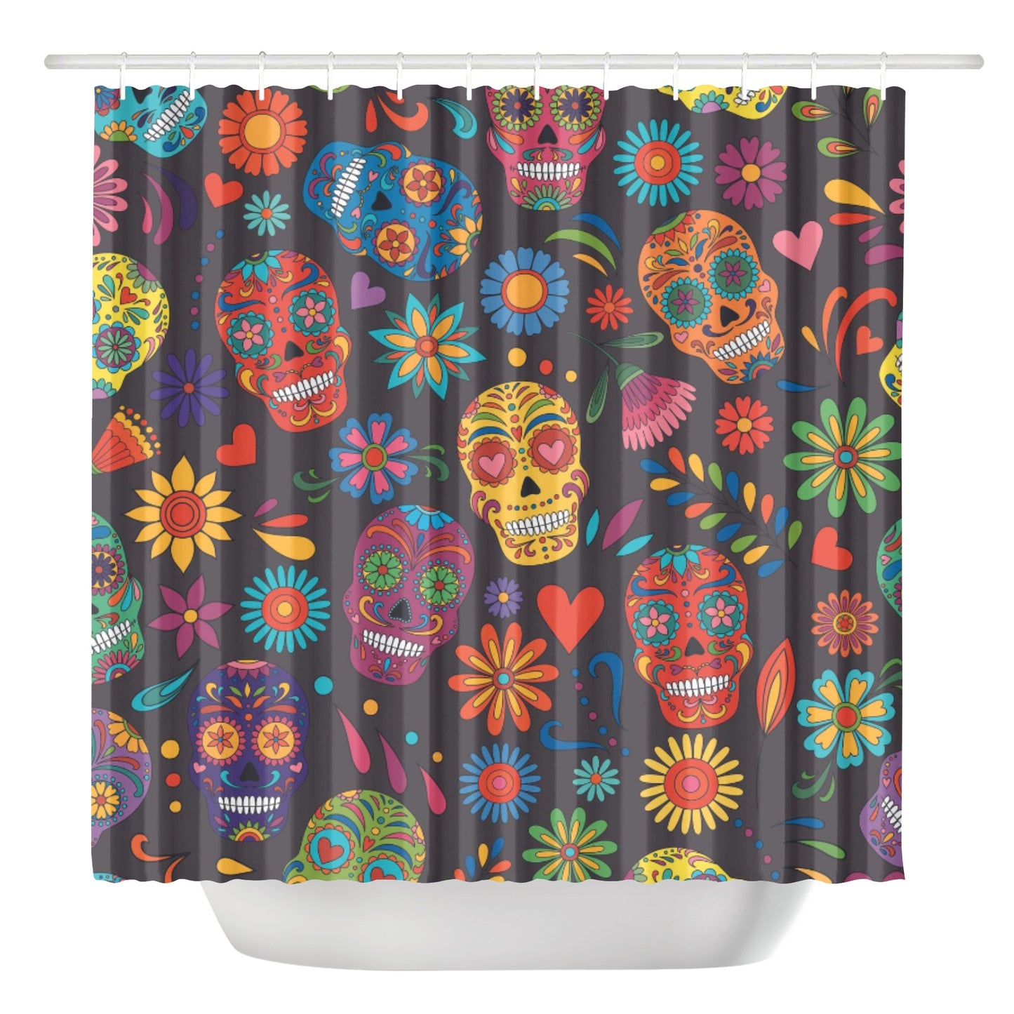 Sugar skull skeleton day of the dead Shower Curtain