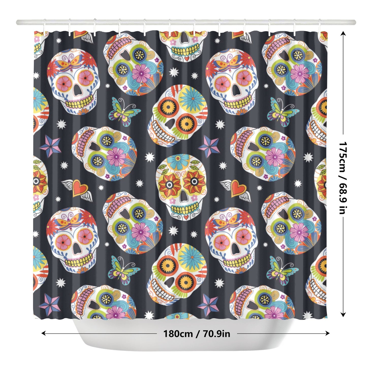 Dia de los muertos Mexican Calaveras Shower Curtain