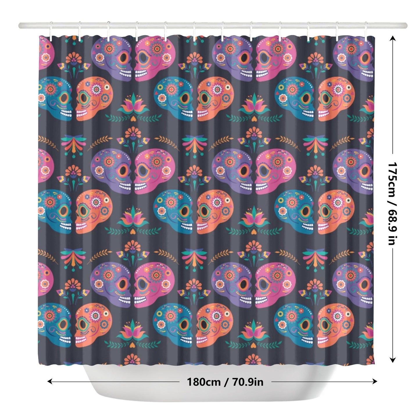 Susgar skull love Shower Curtain