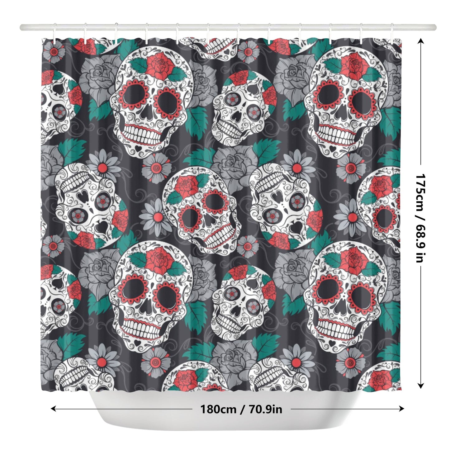 Halloween sugar skull Shower Curtain