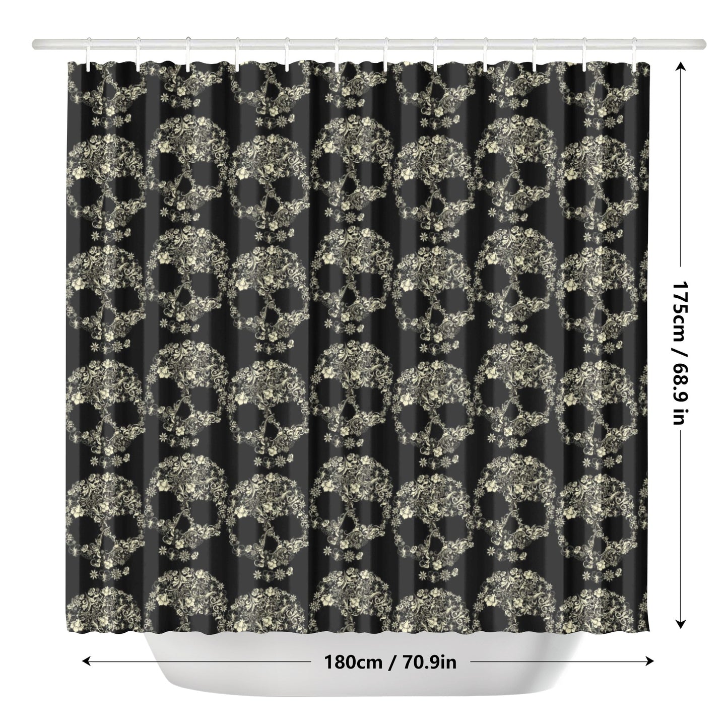 Skeleton gothic sugar skull Shower Curtain