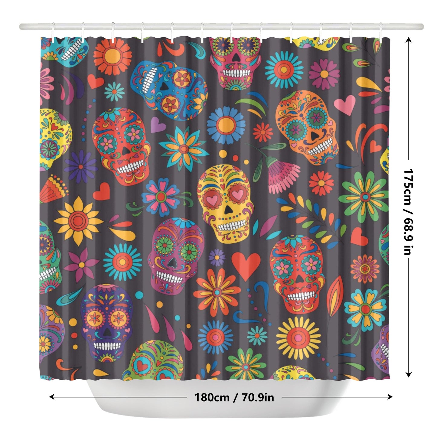 Sugar skull skeleton day of the dead Shower Curtain