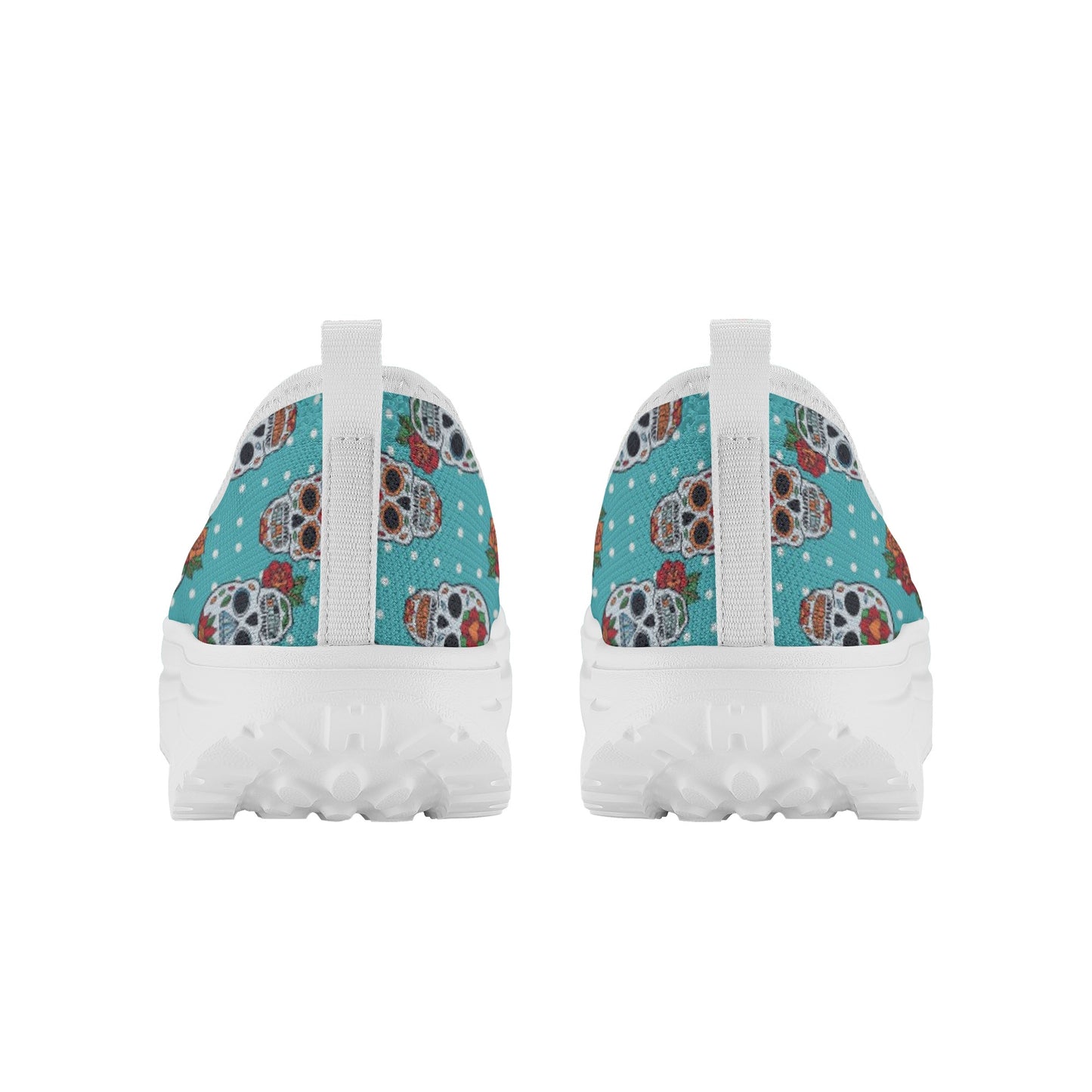 Floral sugar skull Day of the dead Women's Platform Walking Shoes
