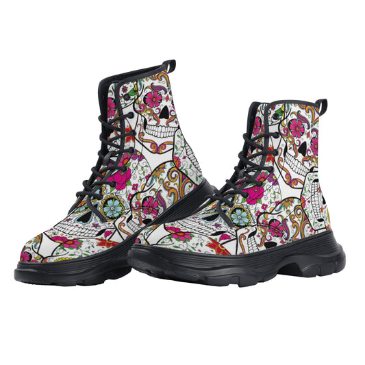 Women's Leather Chunky Boots