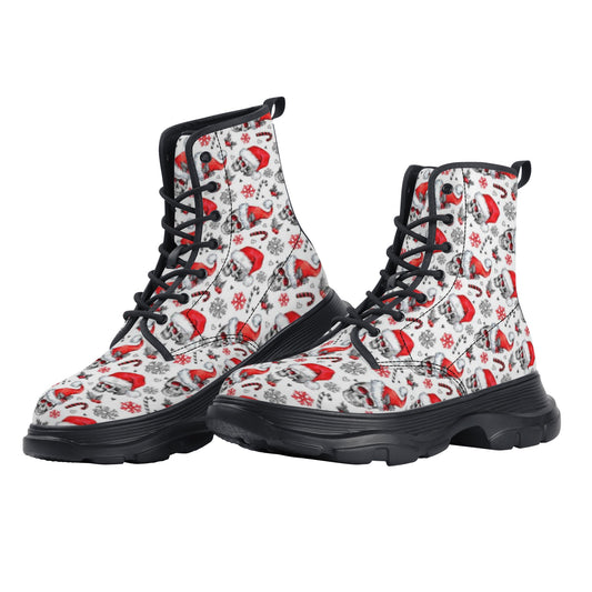 Women's Leather Chunky Boots