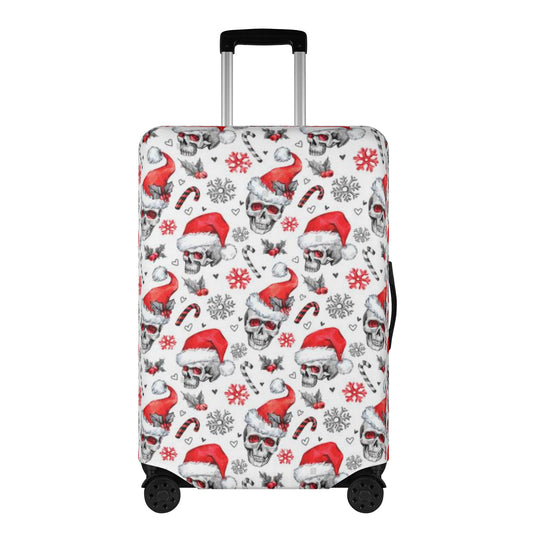 Santa claus skull Sugar skull halloween candy skullPolyester Luggage Cover