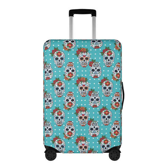 Floral skull pattern Polyester Luggage Cover