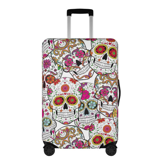 Sugar skull skeleton day of the dead Polyester Luggage Cover