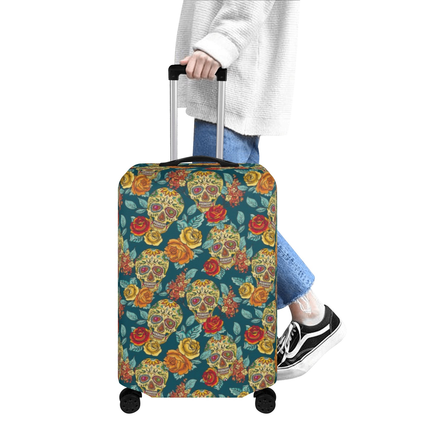 Day of the dead sugar skull Polyester Luggage Cover
