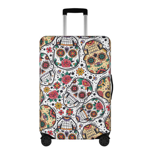Flaming skull halloween Day of the dead gothic skull Polyester Luggage Cover