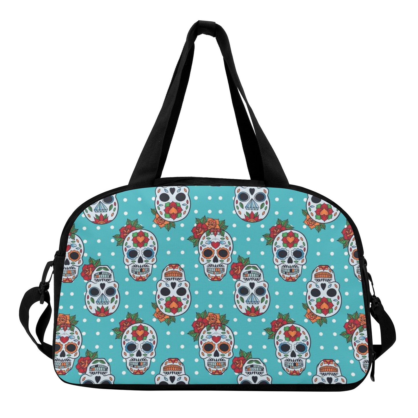 Floral sugar skull travel bag Travel Luggage Bag
