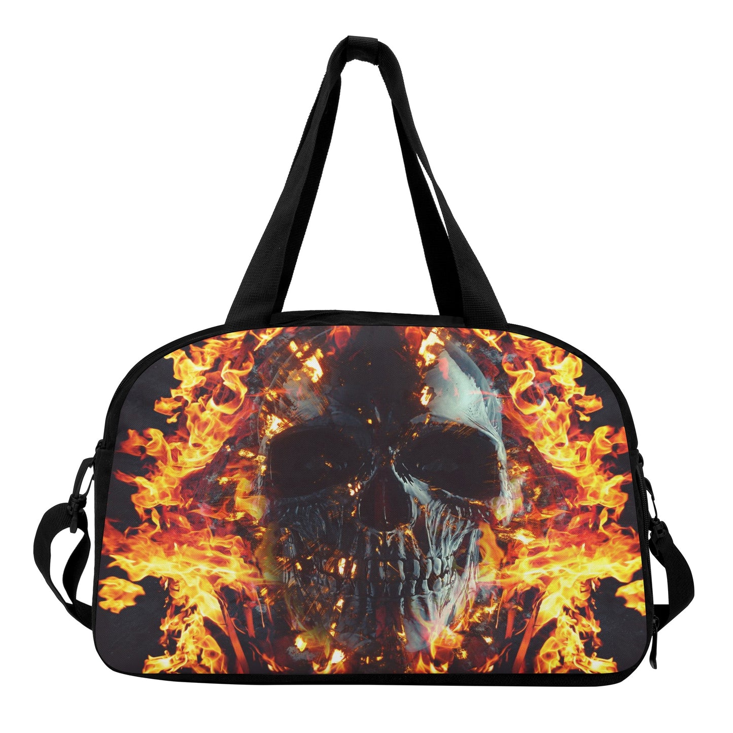 Flaming skull gothic Halloween travel bag Travel Luggage Bag