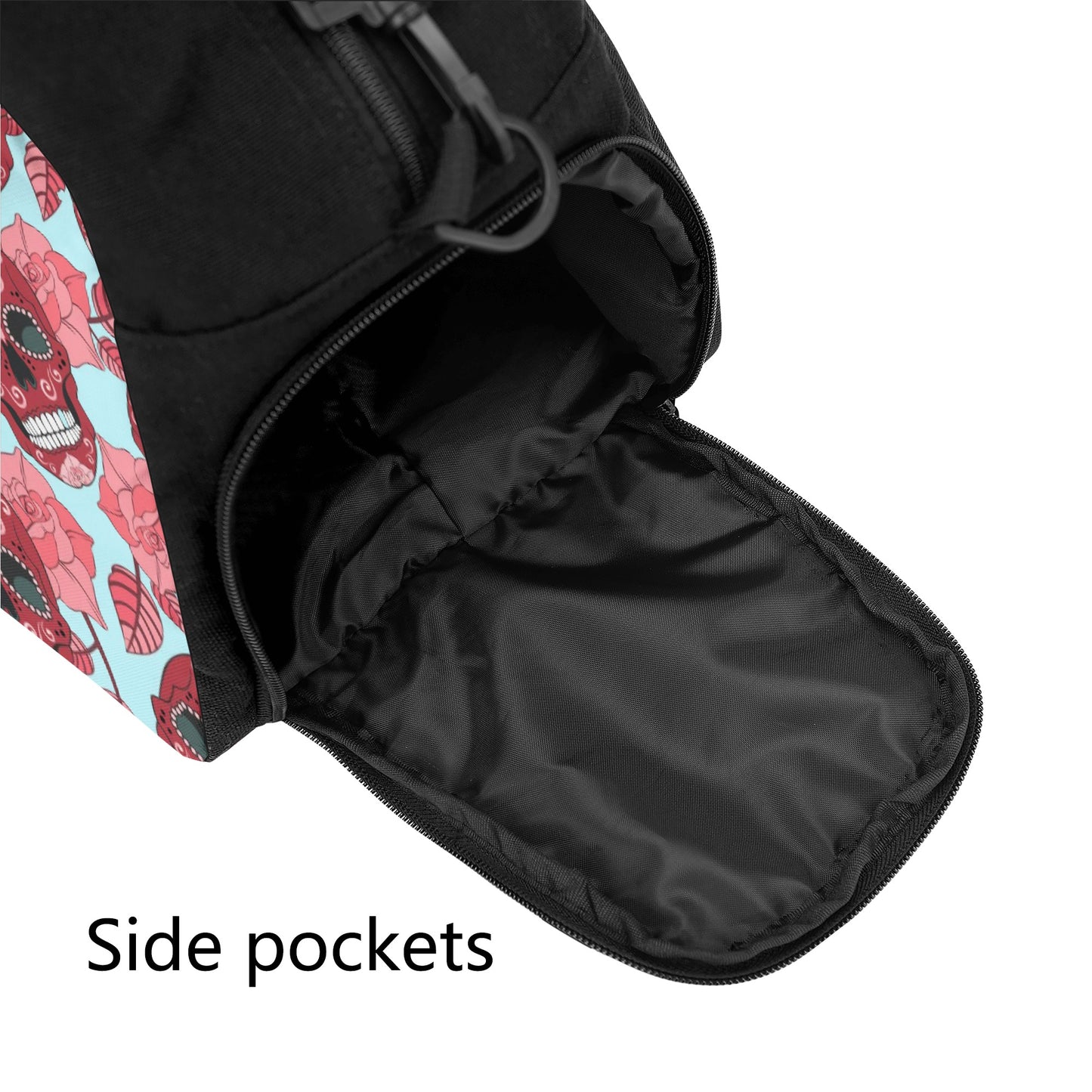 Rose floral sugar skull travel bag Travel Luggage Bag