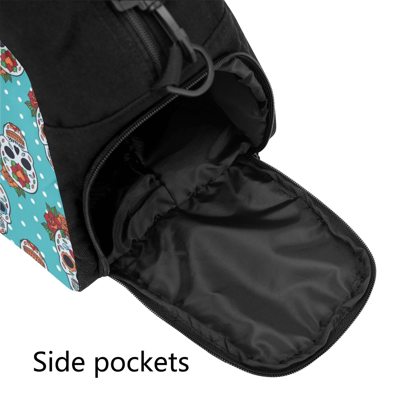 Floral sugar skull travel bag Travel Luggage Bag