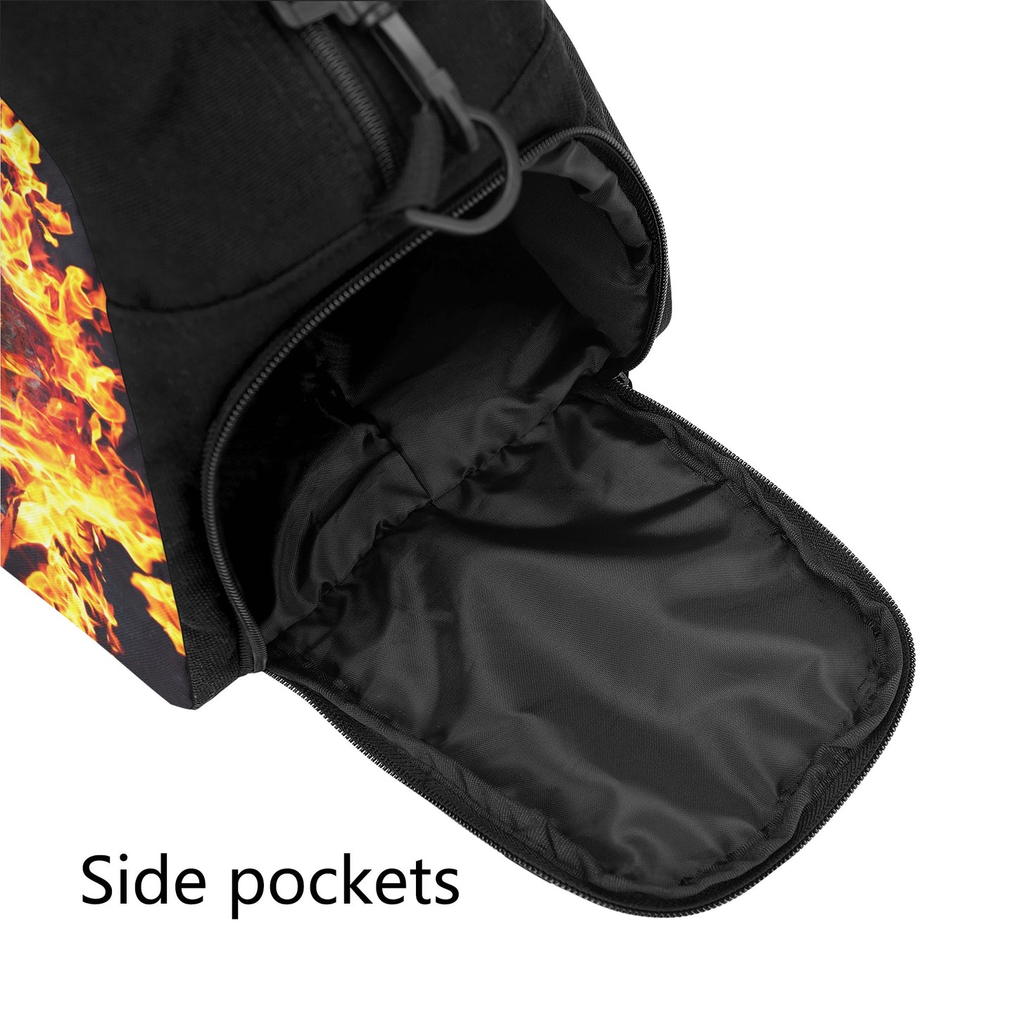 Flaming skull gothic Halloween travel bag Travel Luggage Bag