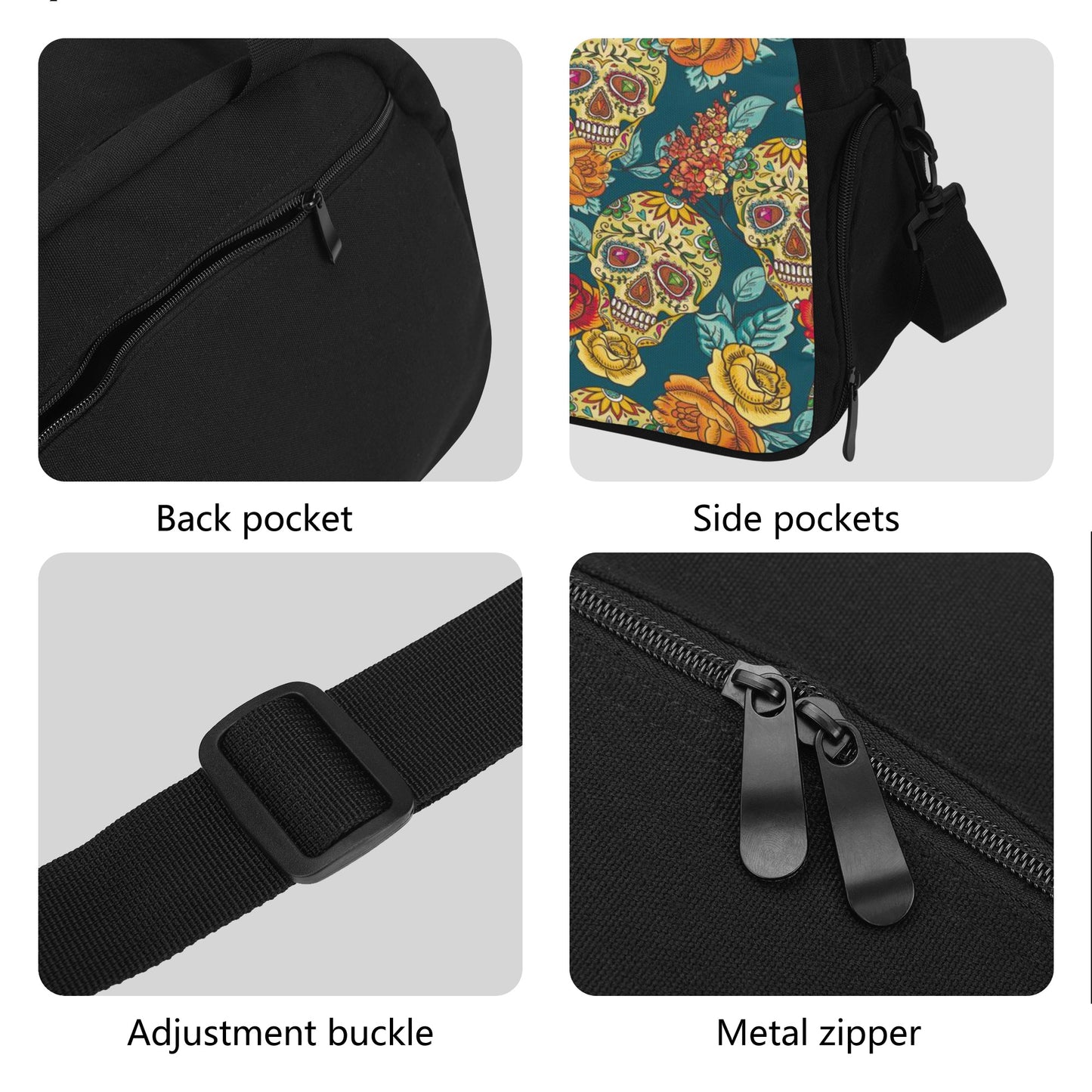 Sugar skull travel bag skull Travel Luggage Bag