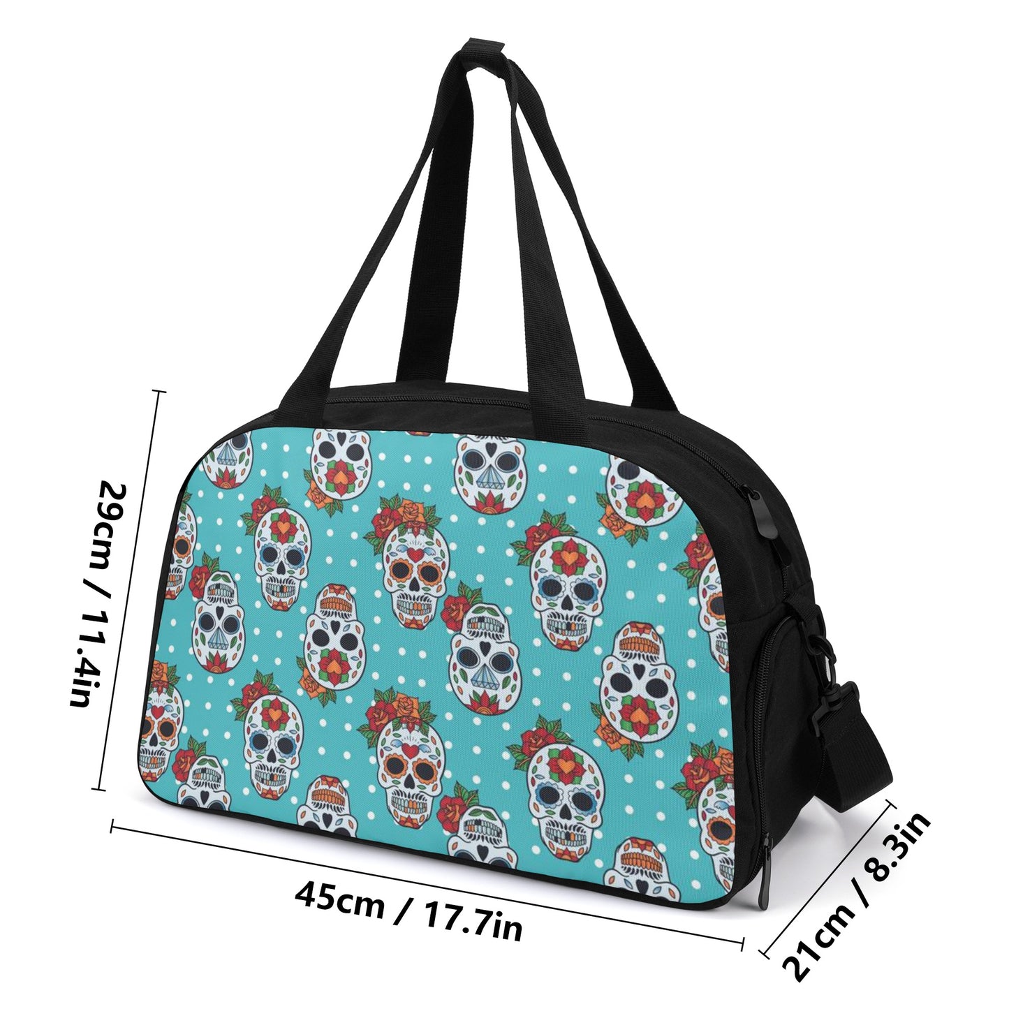 Floral sugar skull travel bag Travel Luggage Bag