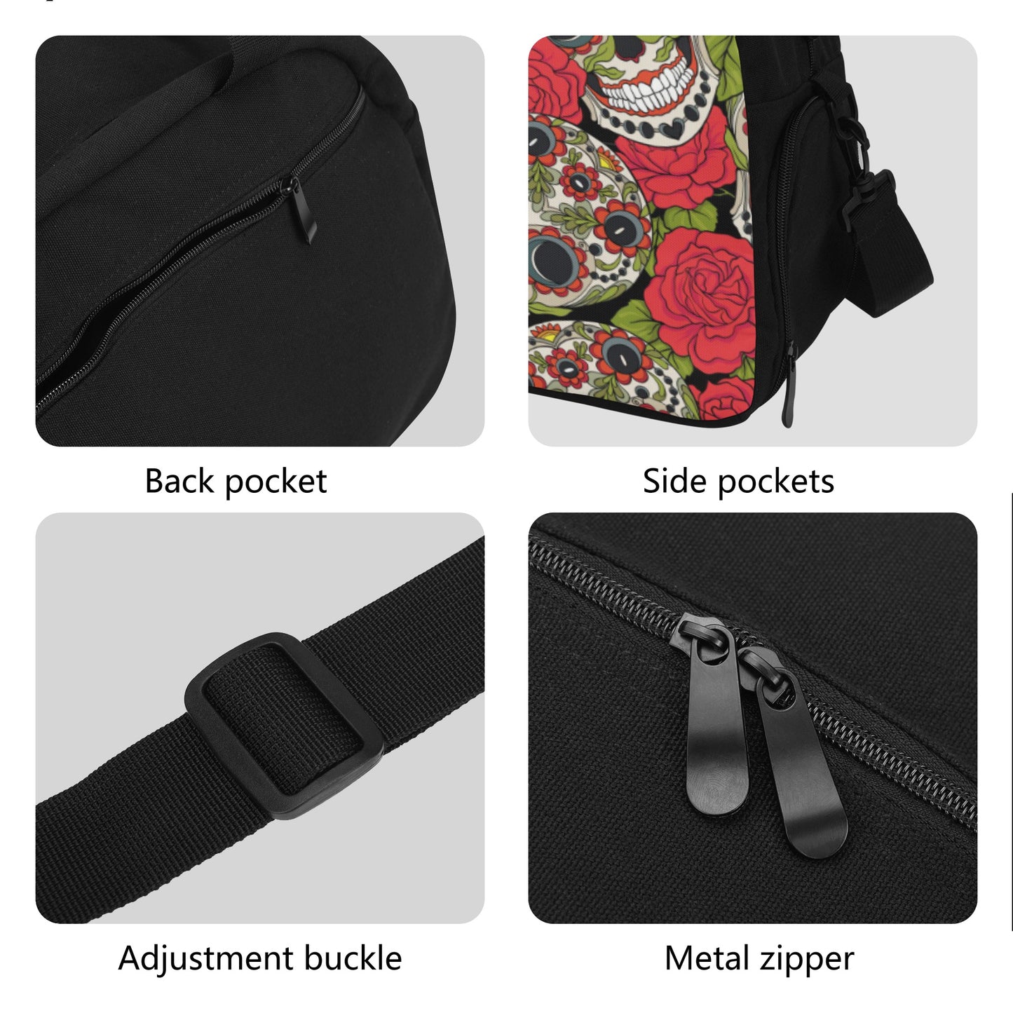 Sugar skull Mexican skull Travel Luggage Bag