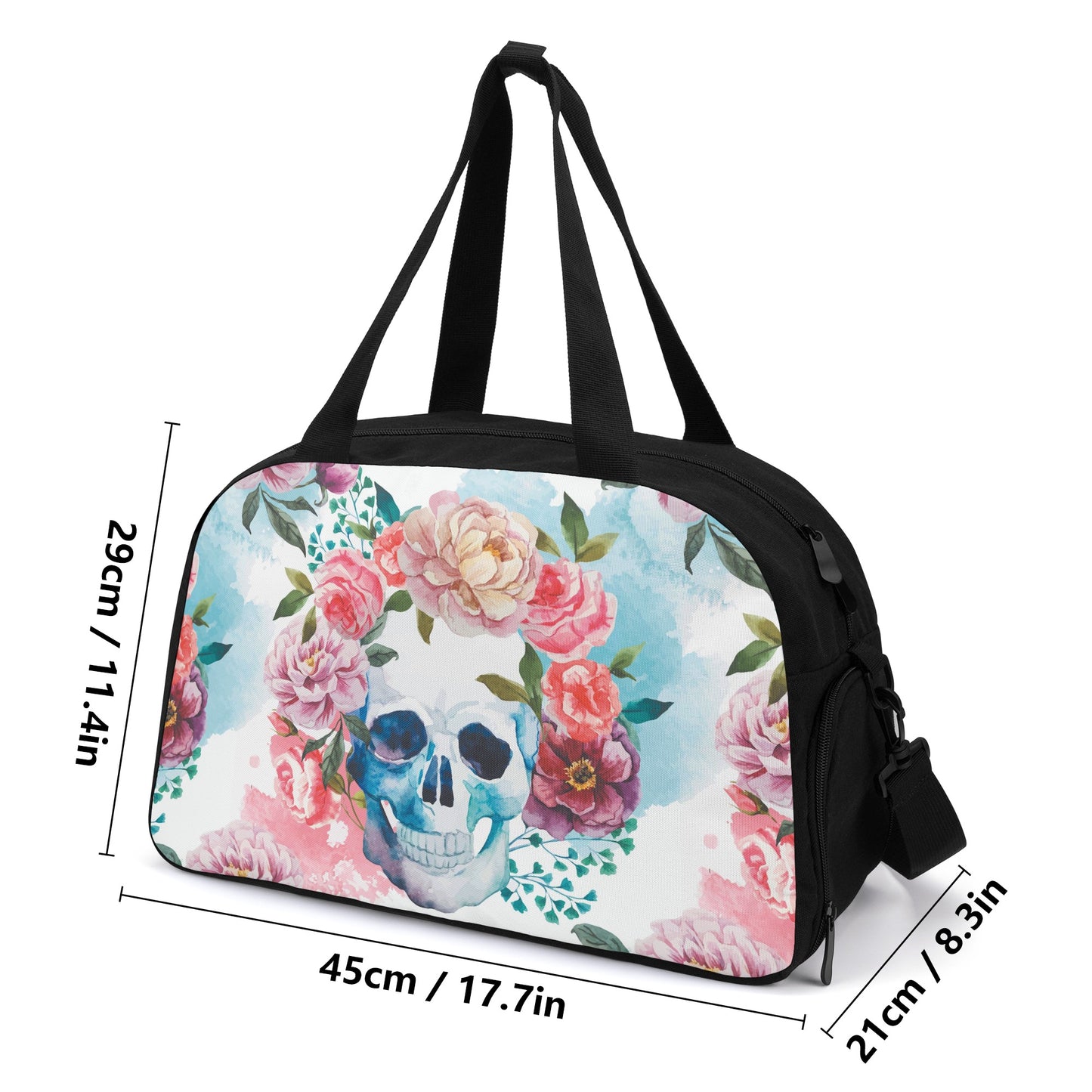 Sugar skull skeleton day of the dead Travel Luggage Bag